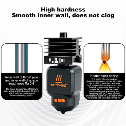 Bambu Lab P2S X2D Hotend Kit - High Quality Standard Flow Removable Nozzle 3D Printer Upgrade