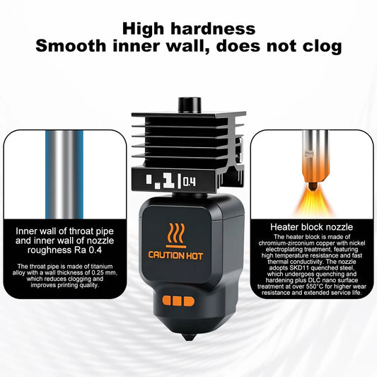 Bambu Lab P2S X2D Hotend Kit - High Quality Standard Flow Removable Nozzle 3D Printer Upgrade
