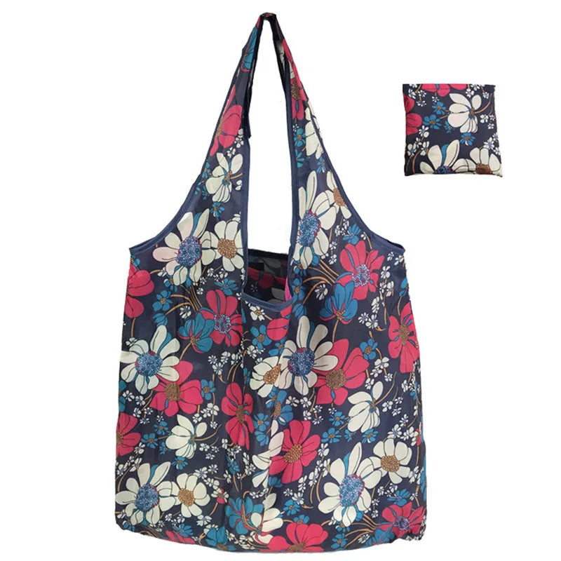 Reusable Foldable Shopping Tote Bag for Women – Large Capacity Eco-Friendly Cloth Grocery Bag for Fruit, Vegetables & Daily Travel Use