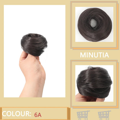 Allaosify Synthetic Bun – Straight Hair Circle with Elastic Rope, Natural Dark & Light Hair Color, Hair Accessories for Women