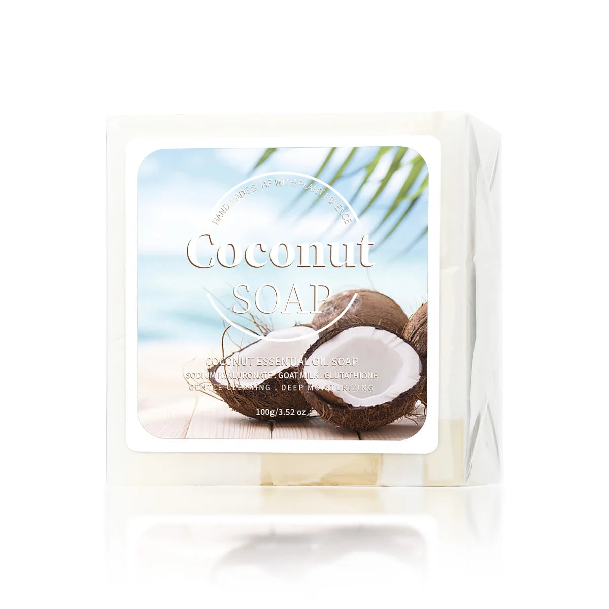 B+ Coconut Milk Handmade Soap - 100g Organic Plant Extract Facial Cleanser with Goat Milk for Acne Care