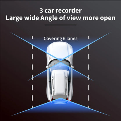 3-Channel Dash Camera 1080P HD - Front, Interior & Rear View Recorder with Night Vision & Loop Recording