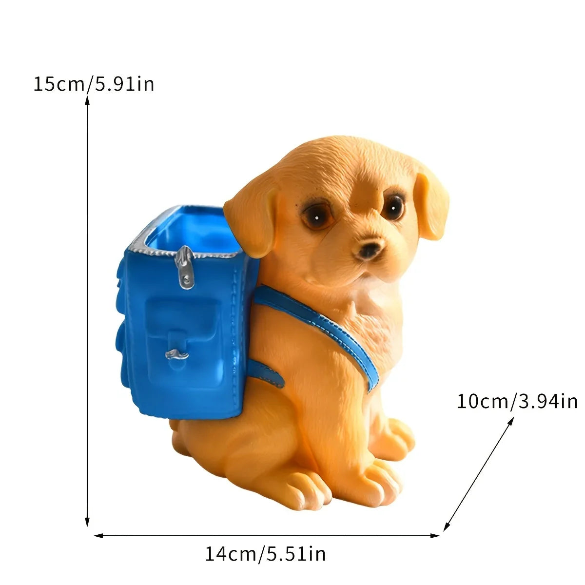 Dog-Shaped Desk Organizer – ABS Material Backpack Design with Pen Holder, Creative Polished Portable Office Accessory