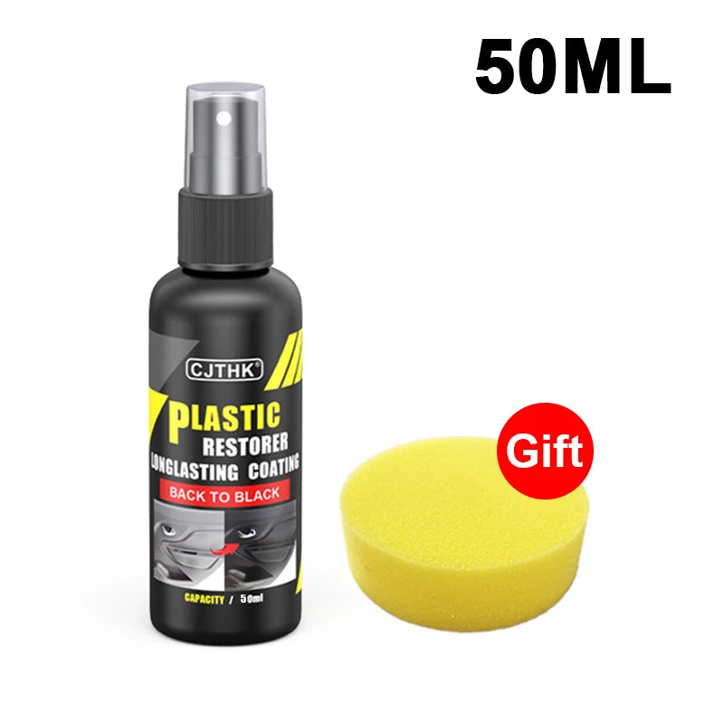Car Plastic Restorer Coating – Exterior Rubber & Trim Cleaner for Black Shine, Refreshing & Protective Finish
