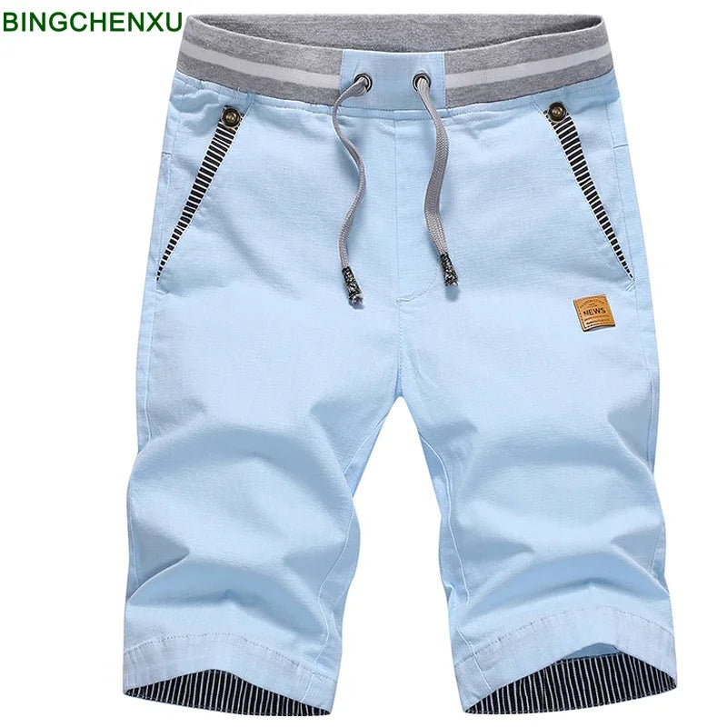 Men’s Summer Cotton Casual Shorts – Linen Bermuda Beach Shorts Plus Size 4XL Fashion Joggers