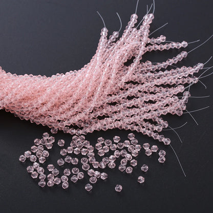 3/4mm Crystal Bicone Glass Beads - White Loose Faceted Beads for DIY Bracelets, Earrings & Jewelry Making