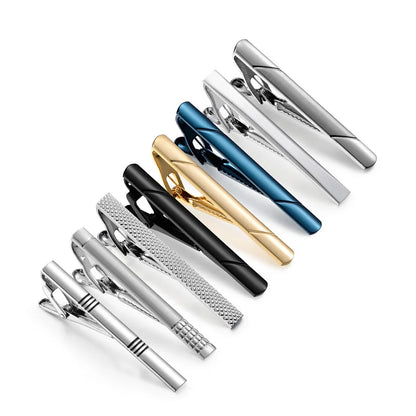 Men's Tie Clip & Cufflink Set - 7/8/10 Piece Luxury Gift Box Jewelry for Weddings & Formal Wear
