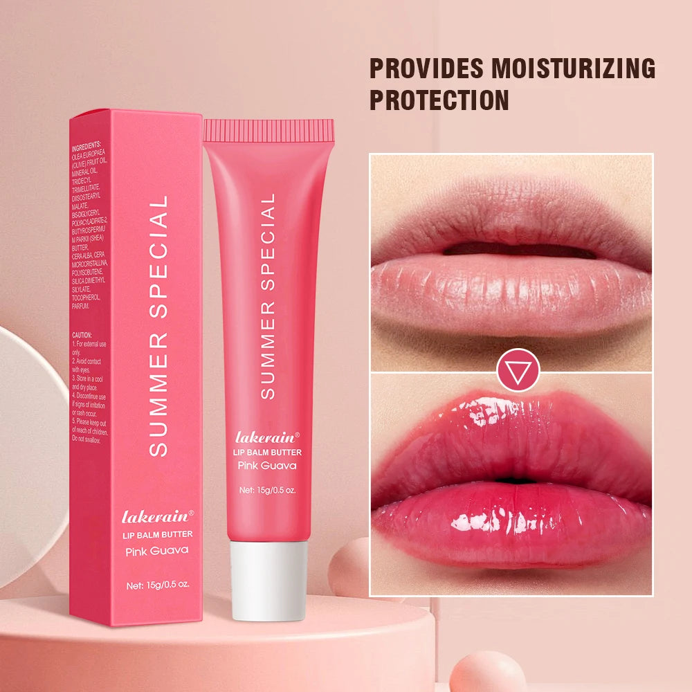 Summer Lip Balm Gloss - Moisturizing Vanilla Mint Scented Transparent Lip Oil Makeup