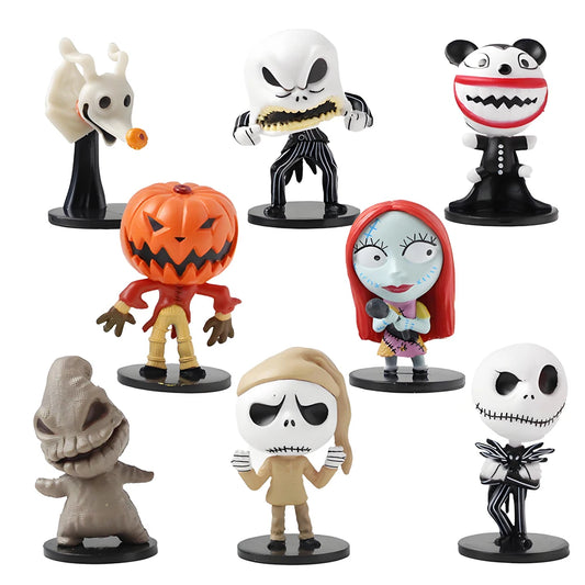 8pcs The Nightmare Before Christmas Action Figures — Sally & Jack Skellington Vinyl Figurines, Halloween & Christmas Collectible Toys