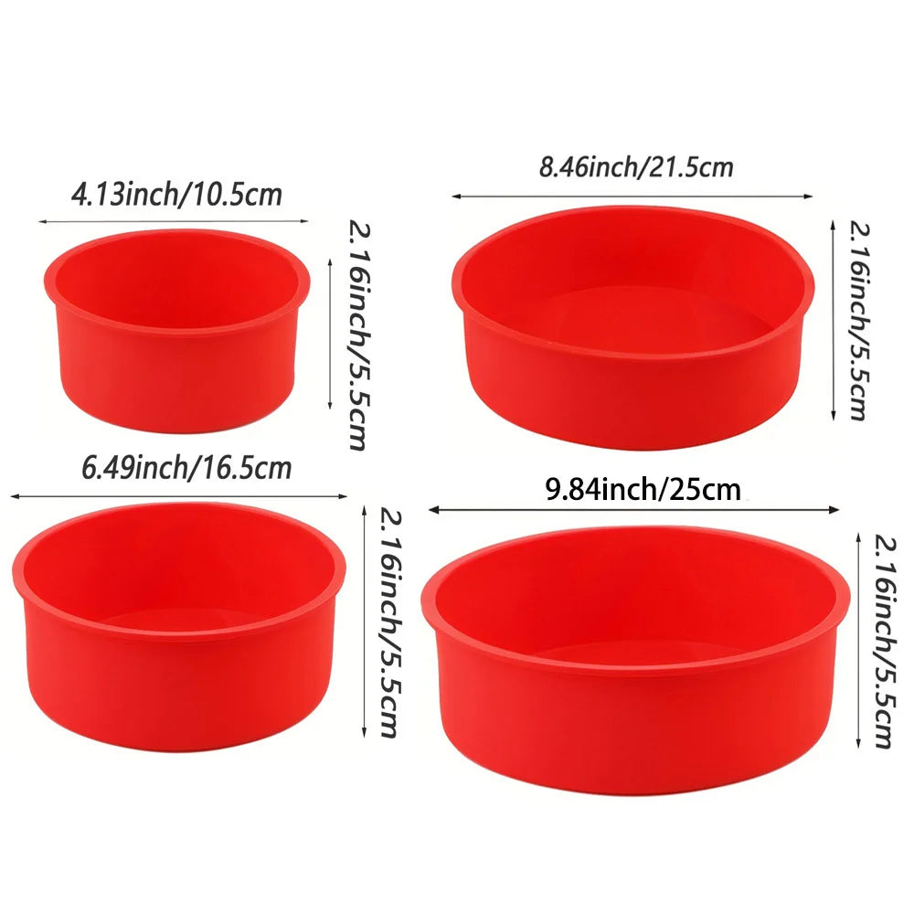 Round Silicone Cake Mold – 4/6/8/10 Inch Non-Stick Baking Pan for Cheesecake, Birthday & Christmas Parties