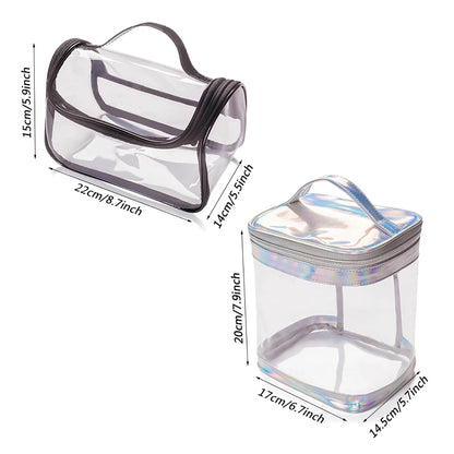 Clear PVC Makeup Bag – Portable Waterproof Travel Cosmetic Pouch