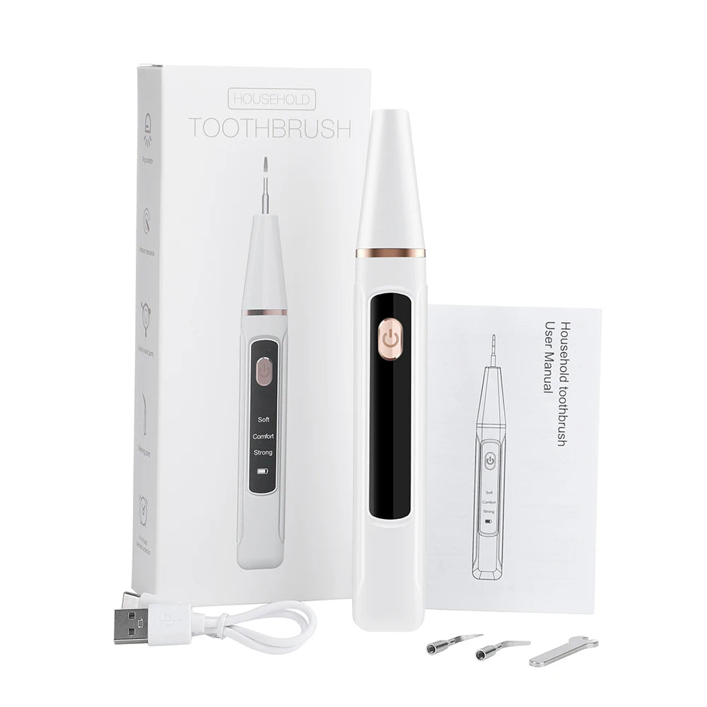 Ultrasonic Dental Scaler – Tartar Removal, Calculus Remover, Tooth Stain Cleaner with LED Light, Tooth Whitening Tools for Household Use