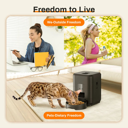 Smart Automatic Pet Feeder — Timed Cat & Dog Food Dispenser with Slow Feed Bowl
