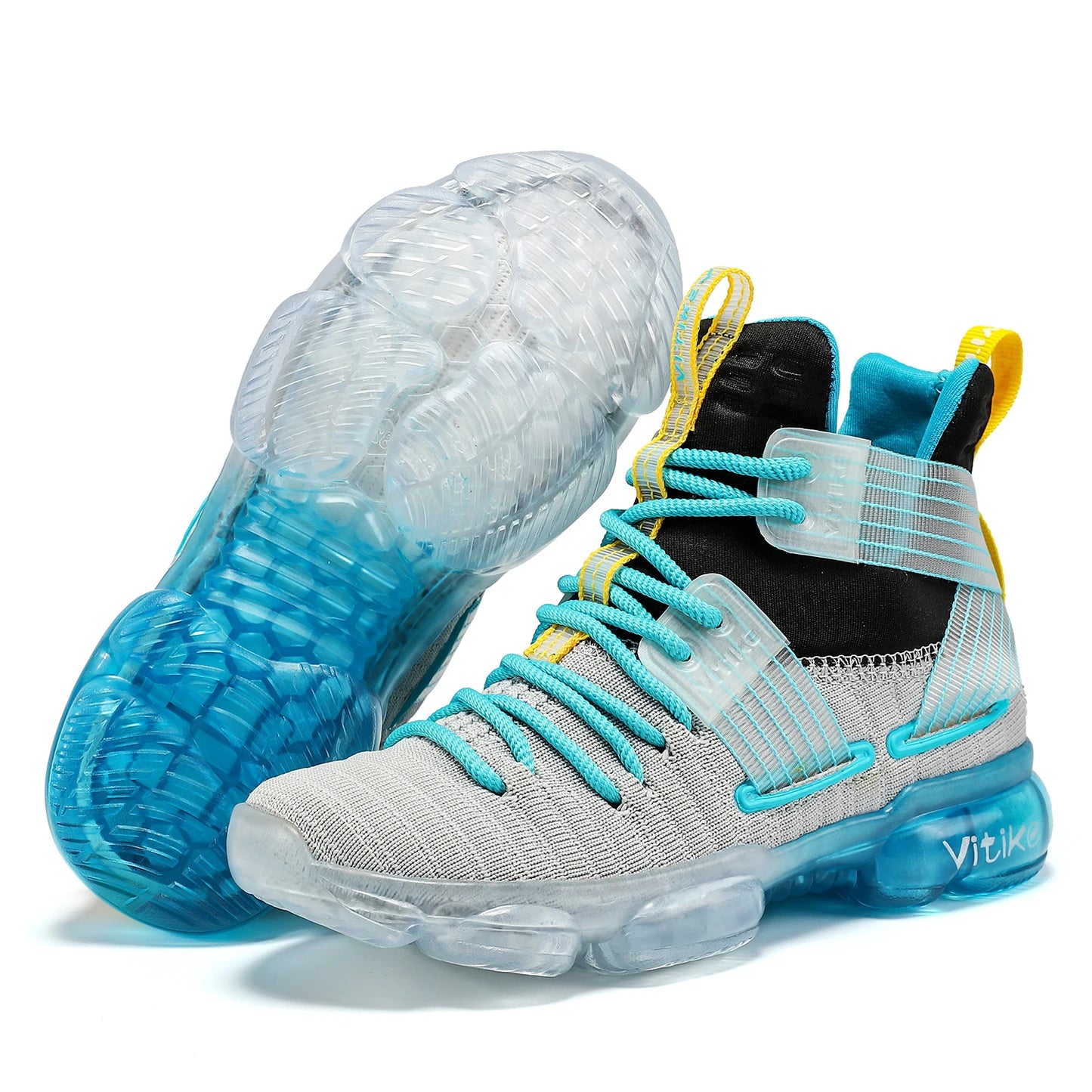 Kids High-Top Basketball Shoes - Durable Lace-Up Non-Slip Sports Sneakers for Running & Play