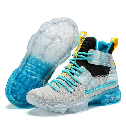 Kids High-Top Basketball Shoes - Durable Lace-Up Non-Slip Sports Sneakers for Running & Play