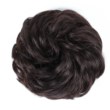 Azqueen Synthetic Messy Bun Chignon – Gray Brown Hair Bun Pad with Elastic Rope & Rubber Band Hair Extensions