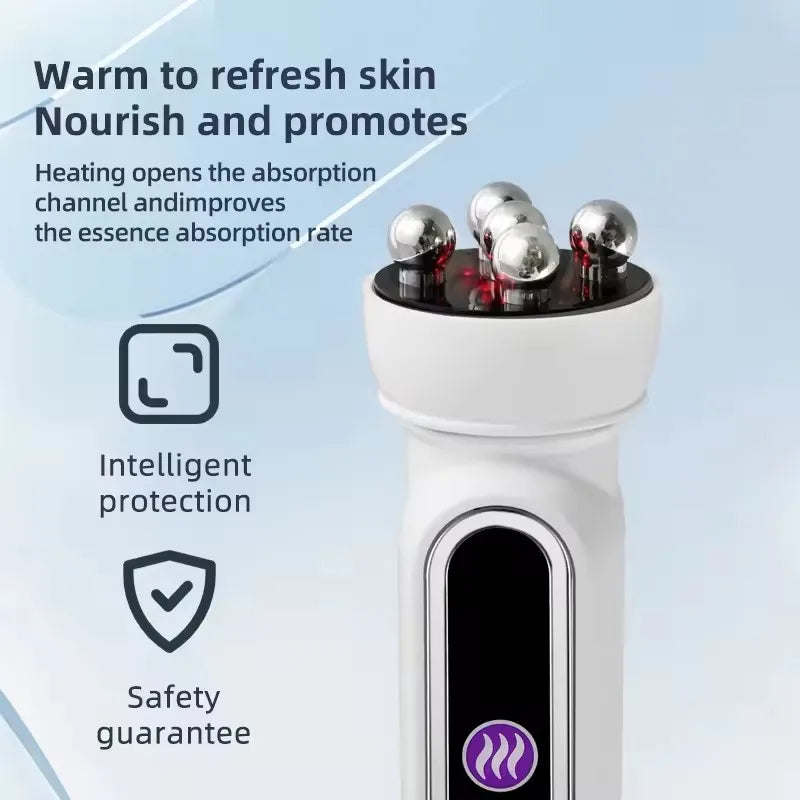 3 in 1 RF EMS Facial Roller Massager – 360° Skin Lifting, Fine Line Reduction, Microcurrent Beauty Machine