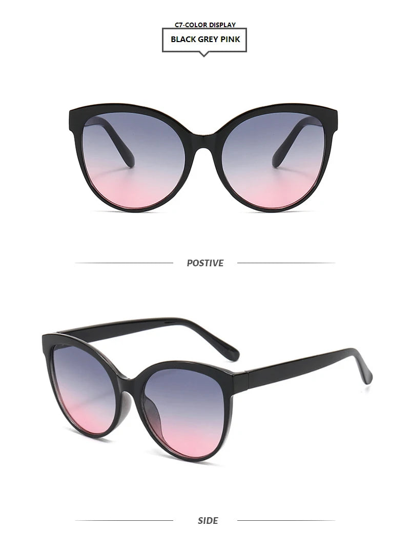Cat Eye Sunglasses for Women - Oversized UV Protection Outdoor Driving Sunshade Glasses