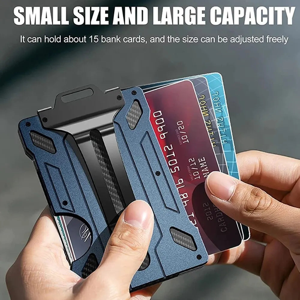 Men's Outdoor Tactical Wallet: Aluminum Magsafe Card Holder - Fashionable & Practical Mini Smart Wallet, Holds Up to 15 Cards