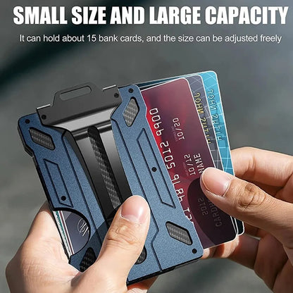 Men's Outdoor Tactical Wallet: Aluminum Magsafe Card Holder - Fashionable & Practical Mini Smart Wallet, Holds Up to 15 Cards