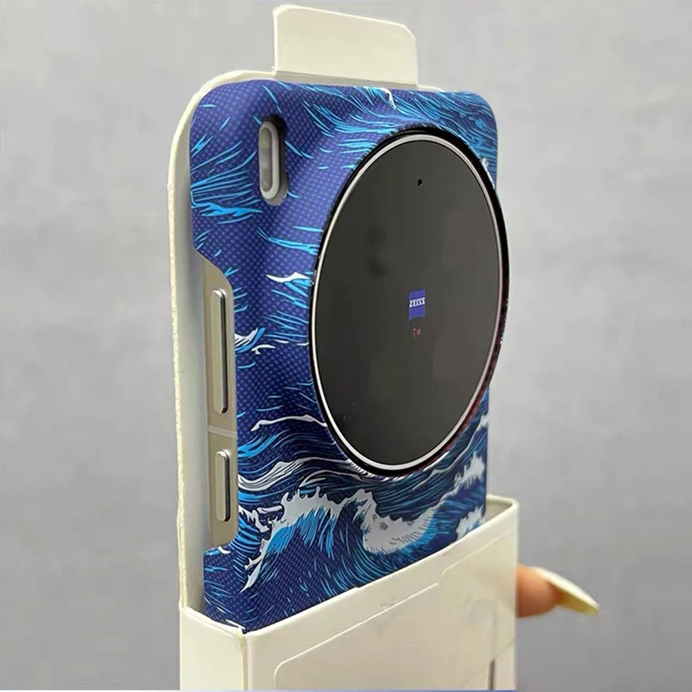 VIVO X300 X200 Ultra Plus Carbon Fiber Magnetic Case - Kevlar Sea Wave Pattern MagSafe Slim Armor PC Cover