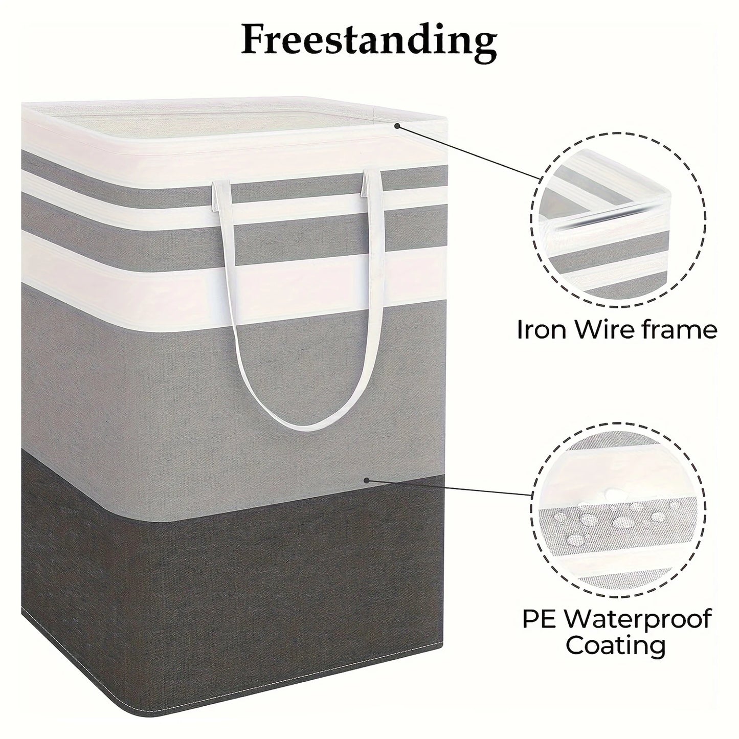 75L Large Laundry Bag with Handles — Durable Dirty Clothes Hamper for Home, Dorm, and Hotel, 40x30x60cm Storage Basket