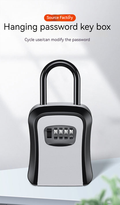 4 Digit Code Key Box – Waterproof Outdoor Password-Protected Storage with Steel Wire Hook for Key Hanging and Security