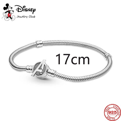 New 925 Sterling Silver Mickey Minnie Vinnie Charm – Beaded Fit for Original Pendant Bracelet, DIY Ladies Jewelry
