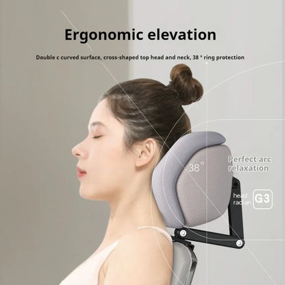 Upgraded Memory Foam Headrest for Office Chair — Adjustable Height & Angle Neck Support Pillow Cushion
