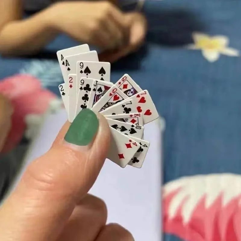 Mini Playing Poker Cards – Fun, Portable Stress Relief Game for Students & Casual Fingertip Play