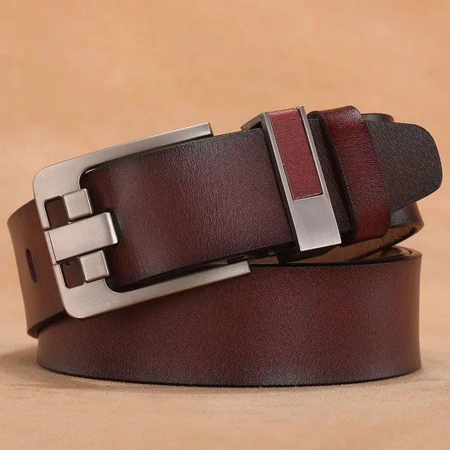 CEXIKA 2024 Men’s Genuine Leather Belt – Luxury Designer Waist Belt (140-170cm, High Quality Split Leather)