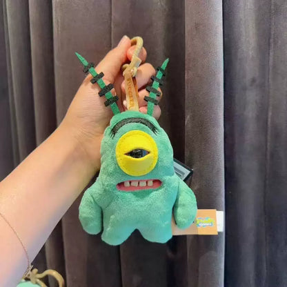 Fuggler SpongeBob and Patrick Plush Keychains - Funny Ugly-Toothed Monster Collectible Toys and Stuffed Animal Dolls