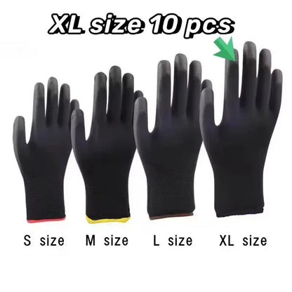 10 Pairs Safety Work Gloves - Anti-Slip, Wear-Resistant ESD Protection for Gardening & Woodworking