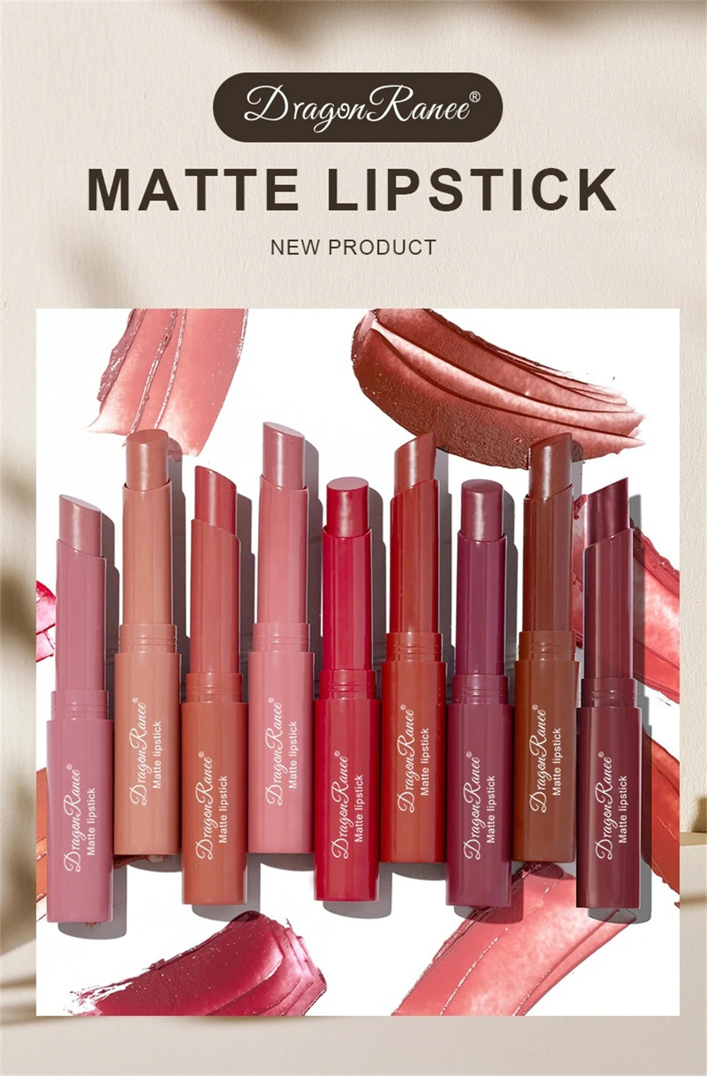 Nude Matte Waterproof Lipstick – Long-Lasting Velvet Red Lipsticks for Women, Non-Fading Lip Makeup