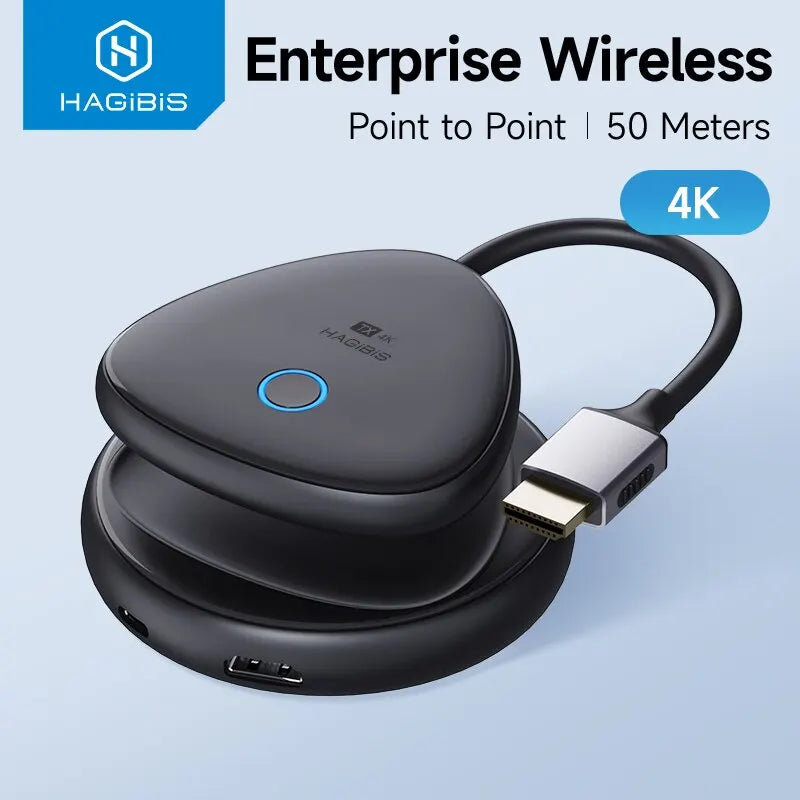 Hagibis 4K HDMI Wireless Transmitter and Receiver Kit – HDMI Extender for Monitor, Projector, HDTV, PC, Camera, Xbox Live