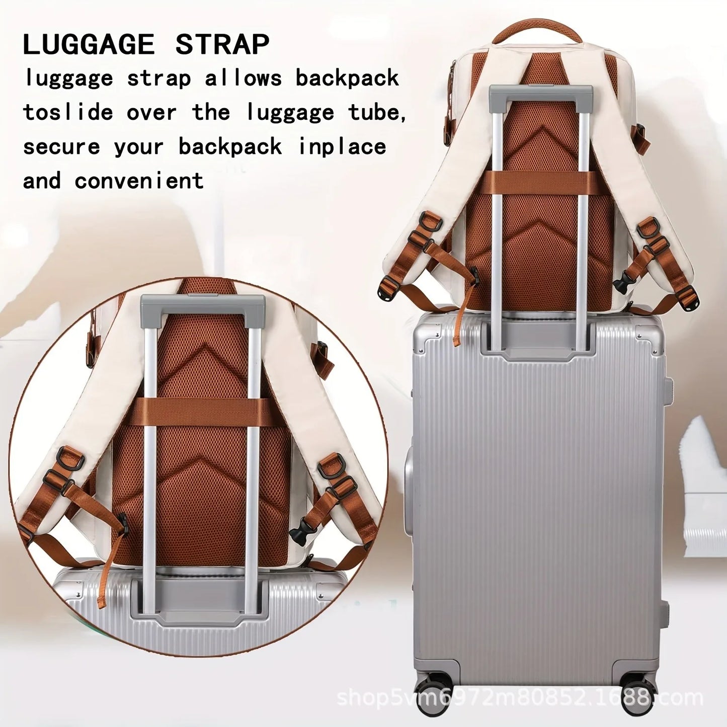 Expandable Business Backpack for Men & Women, Large Capacity Laptop Travel Backpack & Computer Bag