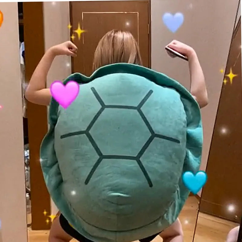 80/100CM Big Turtle Shell Plush — Wearable Stuffed Pillow Sleeping Bag, Funny Soft Cushion Gift