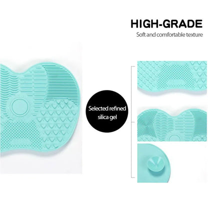 Silicone Makeup Brush Cleaner Pad - Cosmetic Washing Mat for Foundation Brushes - Efficient Cleaning and Scrubbing Tool
