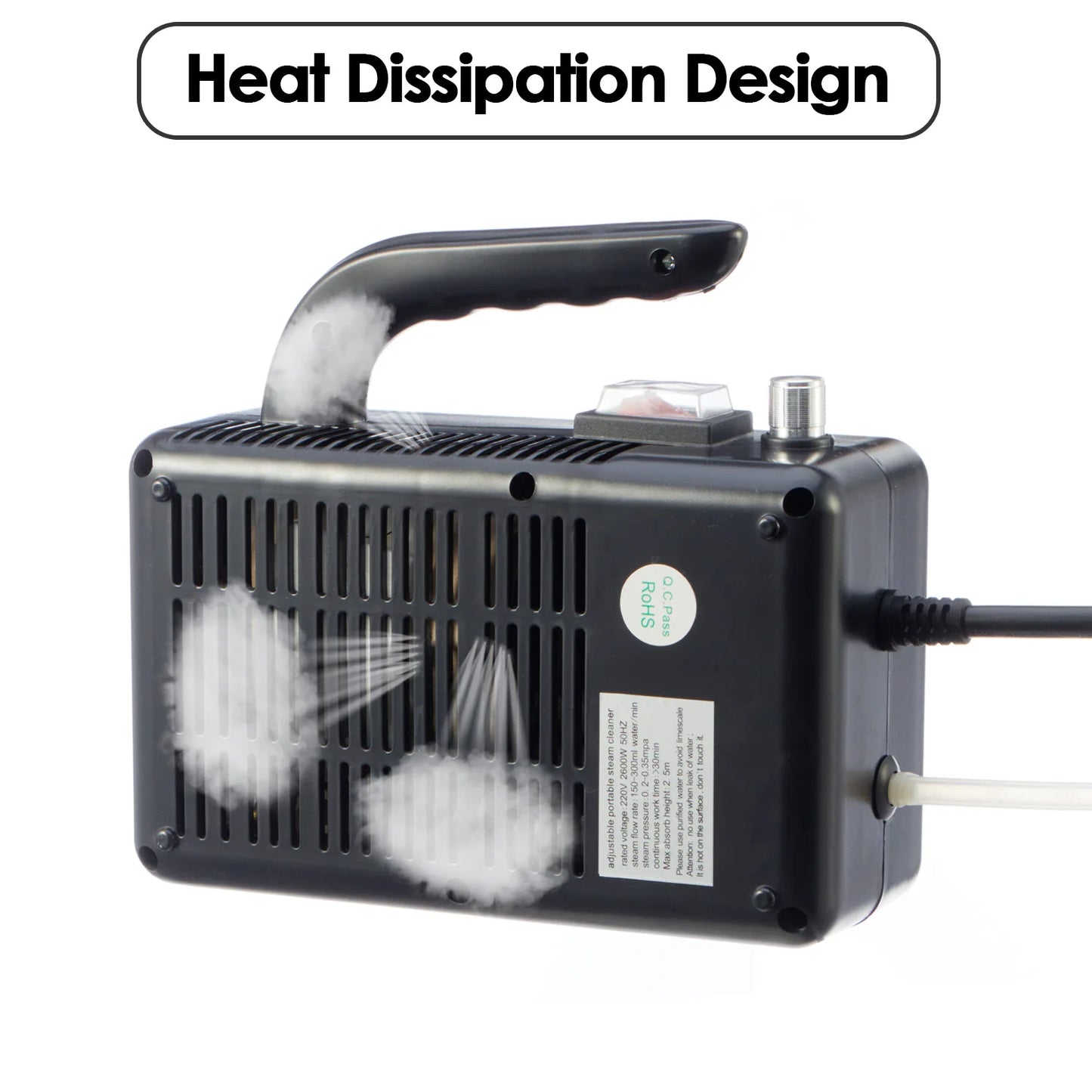 High-Temperature Steam Cleaner for Home Appliances – Sterilization, Kitchen Hood & Car Cleaner, US/EU Plug