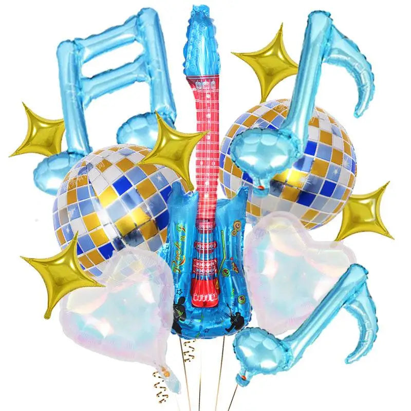 22-Inch 4D Disco Balloons - Retro 80s–90s Hip-Hop Music Party Decorations for Birthdays, Graduations, and Weddings