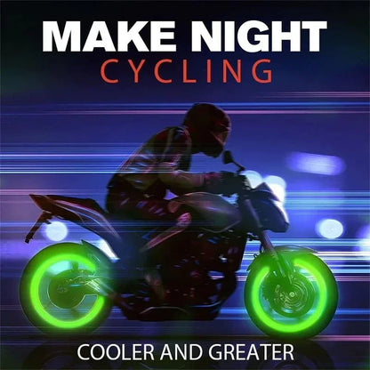 12Pcs Luminous Valve Stem Caps - Fluorescent Night Glowing Wheel Hub Caps for Motorcycle, Bicycle and Car Tyres