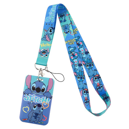 Cartoon Stitch Credential Holder Lanyard – Cute Neck Strap for Keychain, Pass & Credit Card Holder Accessories