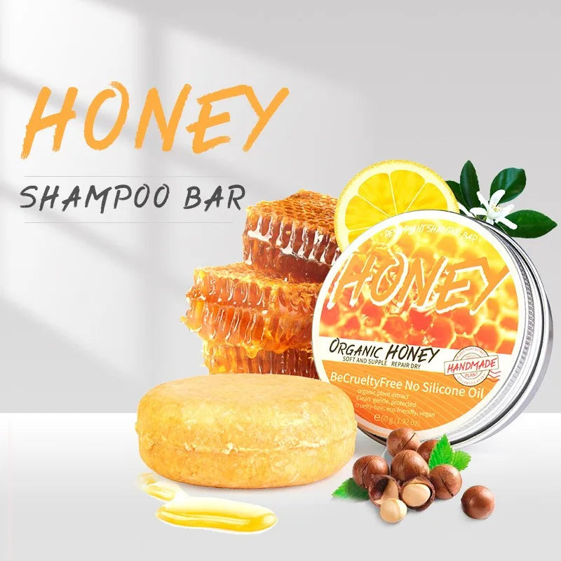 Natural Honey Plant Essence Shampoo – Refreshing Hair Cleanser, Anti-Dandruff & Oil Control Shampoo for Soft Smooth Hair