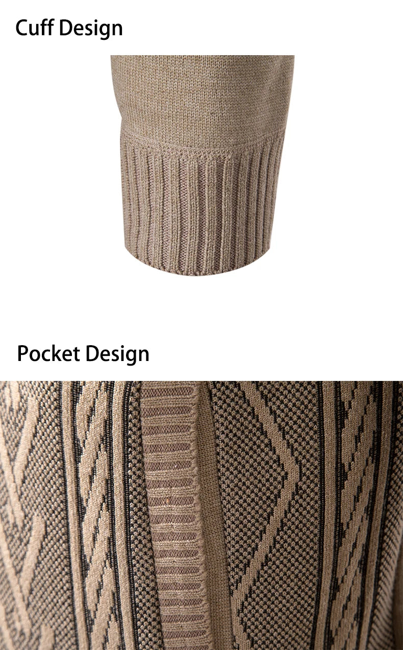 2023 Autumn & Winter Cashmere Padded Sweater Coat - Warm Casual Men’s Knitted Jacket