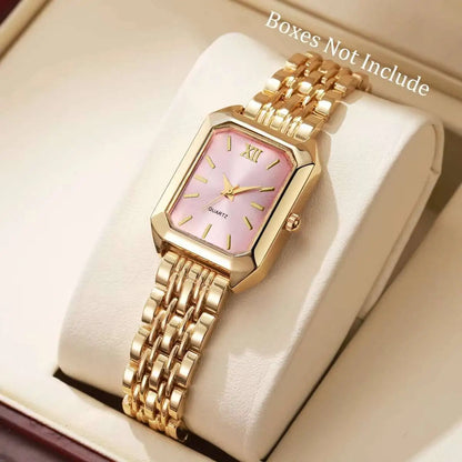 Luxury Women's Rectangle Quartz Watch - Elegant Analog Fashion Wristwatch Gift