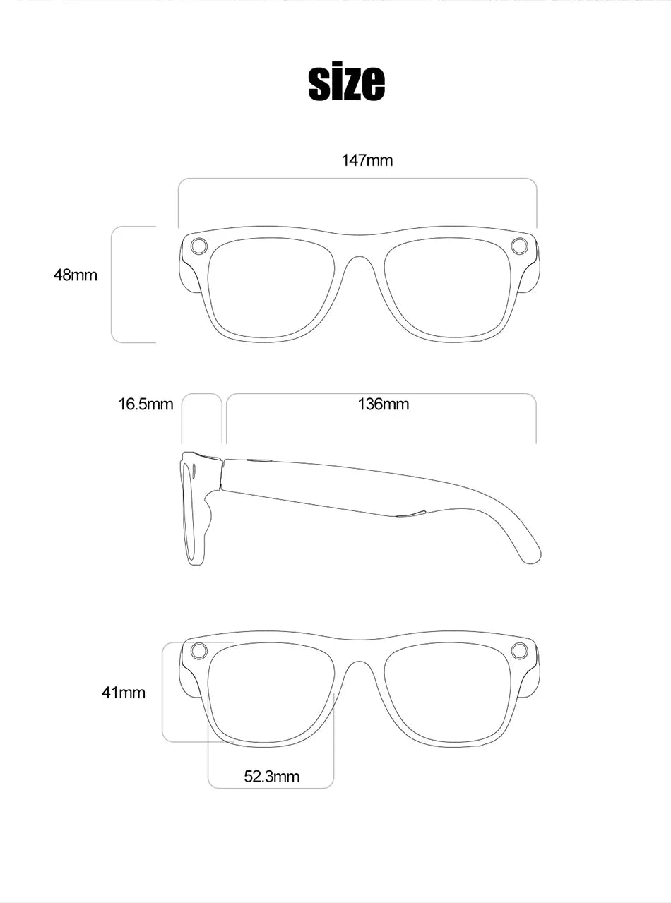 Xiaomi AI 8K Smart Glasses — 120MP Camera, Waterproof, Bluetooth Calls & Music, Picture Recognition, ChatGPT, 2025 New