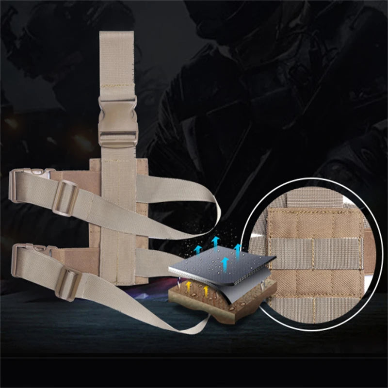 Universal Drop Leg Holster - MOLLE Thigh Platform for Hunting & Paintball with Adjustable Straps