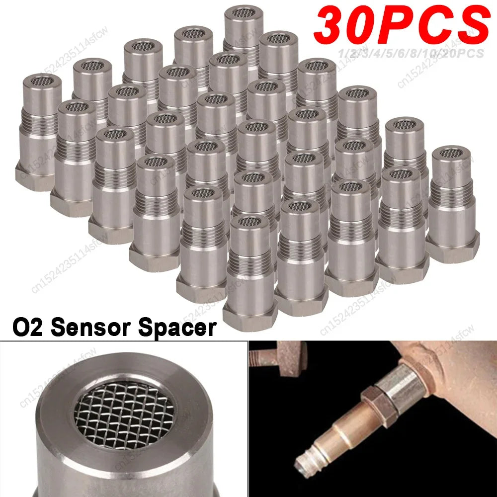 30-1PCS O2 Oxygen Sensor Spacer – M18X1.5 Extender Adapter & CEL Eliminator, Mini Catalytic Converter
