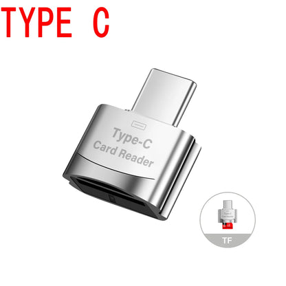 JASTER 6-in-1 USB 3.0 Card Reader – Type-C/USB TF/SD Adapter Flash Drive for Phone & Laptop