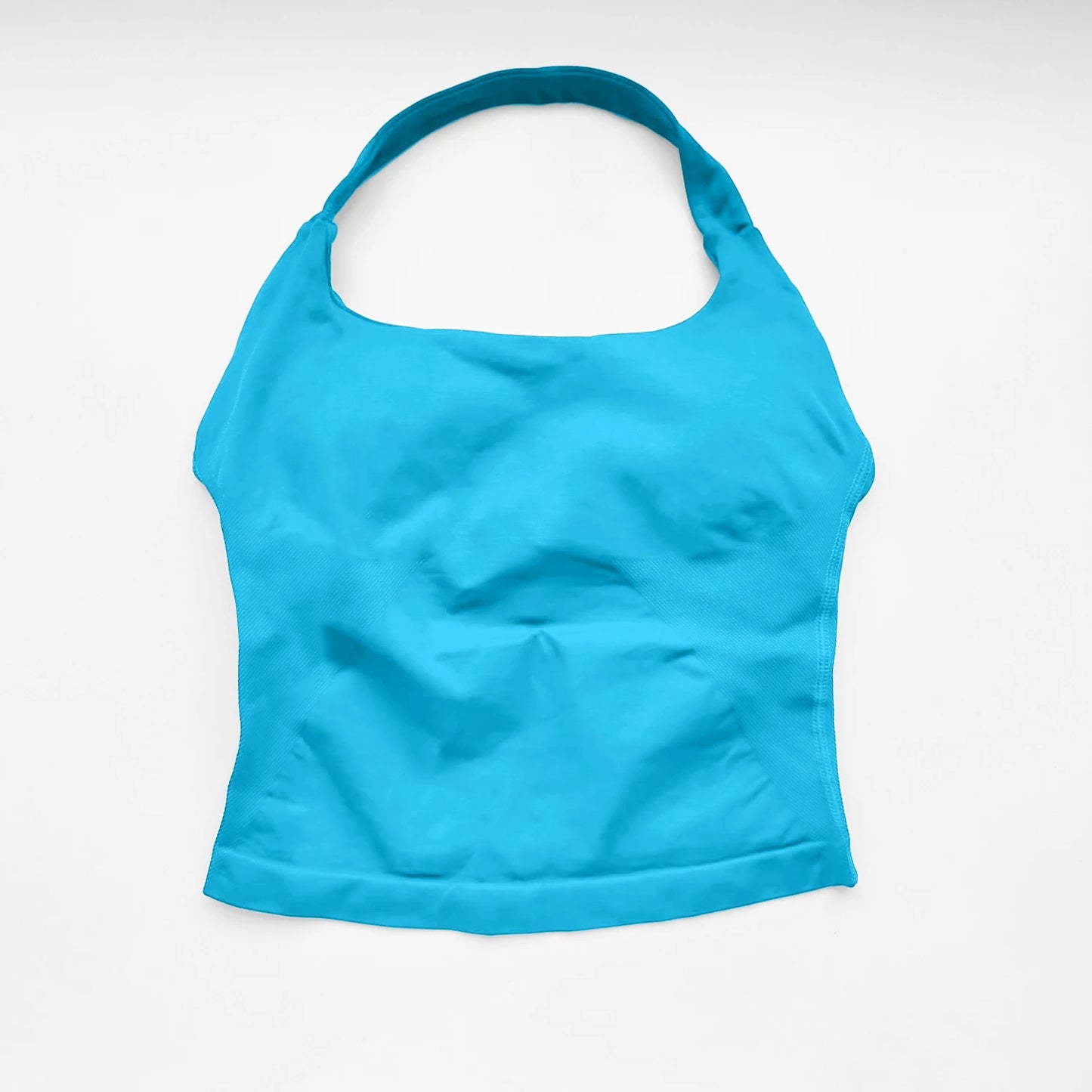 NCLAGEN Impact Halter Top — Women's Padded Longline Strappy Yoga Tank for Gym, Pilates & Fitness Activewear